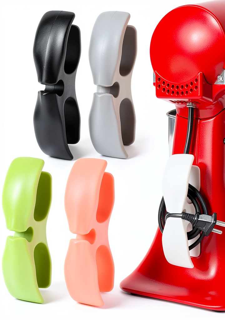 LncBoc cord organizer mounted on a kitchen appliance