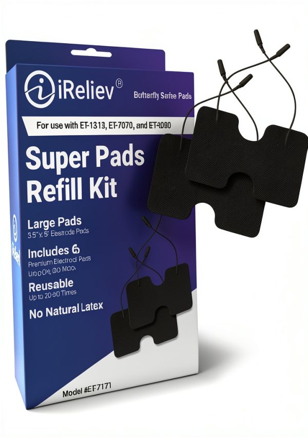 iReliev Wired Super Pads Kit XL 3.5" x 5" Electrode Pads ET-7171-0