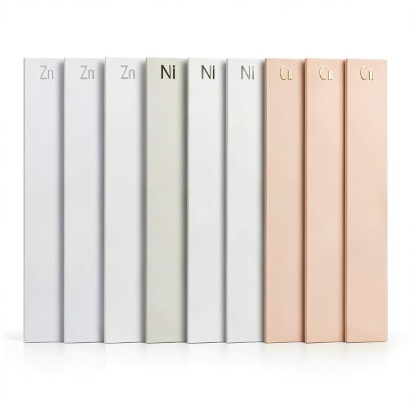 Gisafai 9 Pcs Metal Electrodes Set 1 x 6 x 0.04 Inch 3 Copper Anode 3 Pure Nickel Strip 3 Zinc 99.95% Electrode Strips Plating Kit for Electroplating DIY Plating Experiment Classrooms STEM Experiments-2