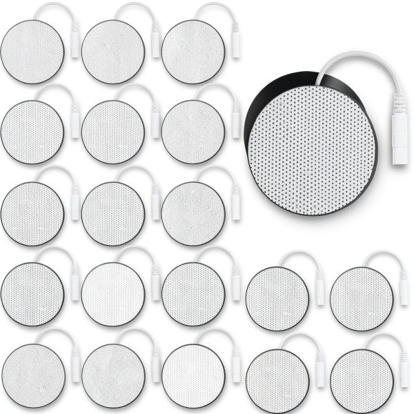 SM Electrodes TENS Unit Replacement Pads for TENS | 2'' Round Electrodes Pads for TENS Unit | Latex-Free Reusable Eletrode Pads for TENS Machine 20PCS-0