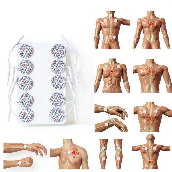 TensCare - 1in Cicrular Reusable Electrodes. Perfect for use with TENS, EMS, Micro Current and IFT. Great for Small Locations Such as Hands and Face. 1 Pack of 10 Electrodes-4