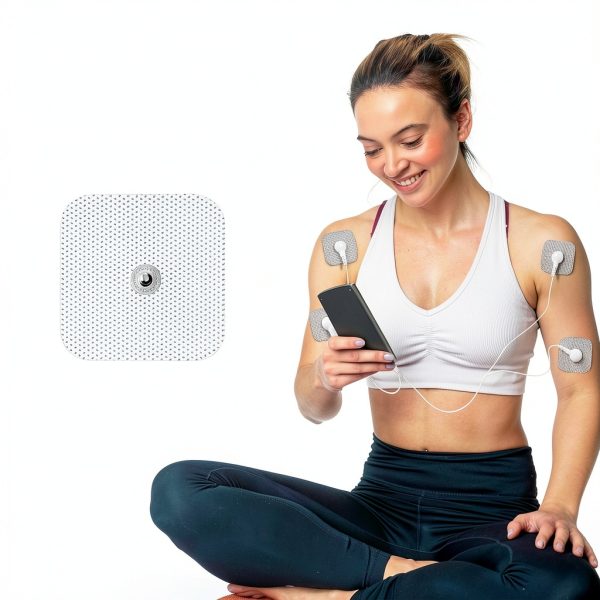LotFancy TENS Unit Replacement Pads, 40 Pcs 2x2 Snap Electrodes Pads, Reusable Tens Pads for EMS Muscle Stimulator, Using 3.5mm Snap Connector-2